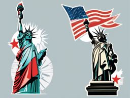 Statue of Liberty clipart - Symbol of freedom in New York, USA, ,color clipart vector style