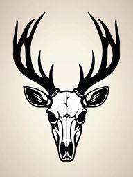 Unembellished deer skull silhouette, a simple and timeless mark.  simple color tattoo style