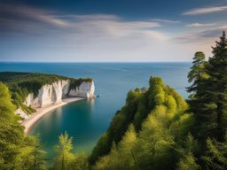 rügen's rugged cliffs - paint the dramatic beauty of rügen island's rugged cliffs, set against the backdrop of the baltic sea. 