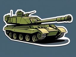Military Tank Sticker - Armored force, ,vector color sticker art,minimal