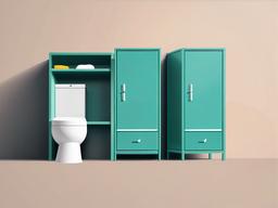 Toilet clipart - toilet with a cabinet above for storage  color,minimalist,vector clipart