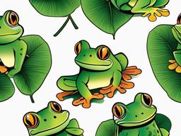 Tattoo of a Frog-Charming and delightful tattoo featuring a frog, capturing themes of nature and whimsy.  simple color vector tattoo