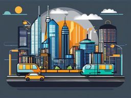 Smart City Infrastructure and Technology clipart - Smart city infrastructure, ,vector color clipart,minimal