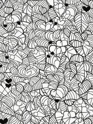 Heart Puzzle Coloring Pages - Fun Heart-Shaped Puzzle Designs  minimal black outline printable sheet, coloring page