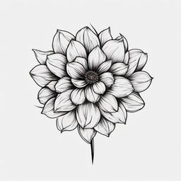 June Flower Tattoo - Tattoo representing the flower associated with the month of June.  simple color tattoo,minimalist,white background