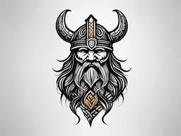 irish vikings tattoo  simple color tattoo,minimal,white background
