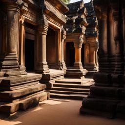 cambodian temple complexes, with intricate carvings, tell stories in angkor wat, cambodia. 