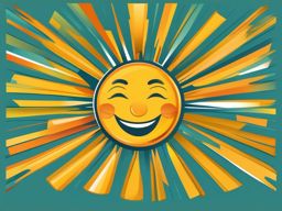 Sun Clipart - A radiant sun with a happy face.  color clipart, minimalist, vector art, 