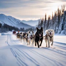 Dogsledding Adventure  background picture, close shot professional product  photography, natural lighting, canon lens, shot on dslr 64 megapixels sharp focus