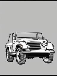 sketch of jeep  minimal rough sketch scribbles,doodles,black and white