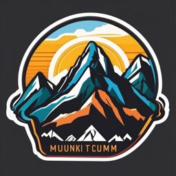 Mountain Climbing Sticker - Summit achievement, ,vector color sticker art,minimal