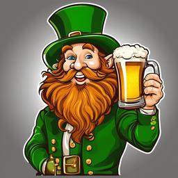 Leprechaun clipart - leprechaun holding a pint of beer  