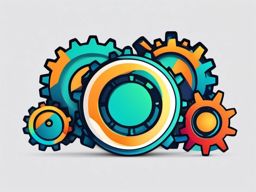 Clipart of Settings - Gear icon for app settings and configurations,  color vector clipart, minimal style