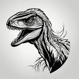 Jurassic Park Velociraptor Tattoo - Highlight the intelligence and fierceness of the Velociraptor with a captivating tattoo.  simple vector color tattoo,minimal,white background