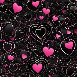 Heart Background Wallpaper - black with pink heart wallpaper  