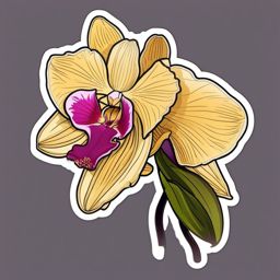 Orchid Sticker - Delight in the exotic and graceful allure of an intricate orchid sticker, , sticker vector art, minimalist design