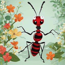 Ant clipart - ant in a playful setting  clipart