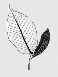 drawing of a leaf with a caterpillar  minimal rough sketch scribbles,doodles,black and white