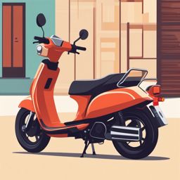 Moped Clipart - A moped for easy urban transportation.  transport, color vector clipart, minimal style