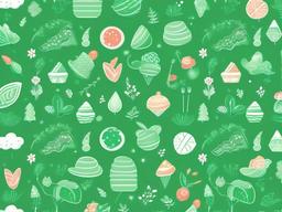 Cute Green Background - Soft green with playful elements, perfect for cute themes.  background wallpaper