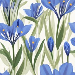 Tundra Bluebell Clip Art - Bluebell flowers dotting the expansive Arctic tundra,  color vector clipart, minimal style