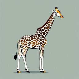 Giraffe clipart - Tallest land animal with a long neck and spotted coat, ,vector color clipart,minimal