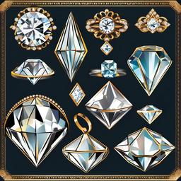 Diamond clipart - diamond-themed jewelry design  vector clipart