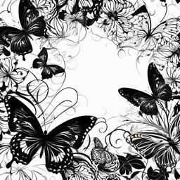 Butterfly Background Wallpaper - butterfly black and white background  