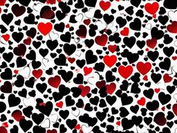 Black And Red Heart Background-Black with red hearts of various sizes scattered across, adding a romantic touch  background wallpaper