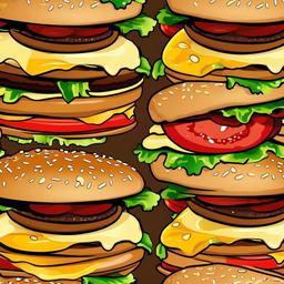 Burger clipart - burger with melted cheese oozing out  