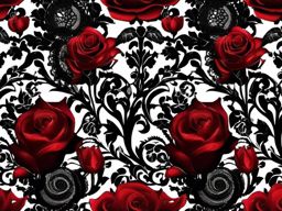 Red and Black Wallpaper - Striking Red Roses and Black Lace  intricate patterns, splash art, wallpaper art