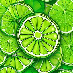 Lime Sticker - Citrusy and zesty, a lime-green burst of zestiness, , sticker vector art, minimalist design