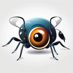 Bug clipart - Cartoon bug with big eyes.  vector style illustration, white background