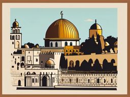 Jerusalem clipart - Western Wall and Dome of the Rock in Israel, ,color clipart vector style