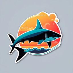 Salsa Shark sticker- Oceanic Dance Fiesta, , sticker vector art, minimalist design