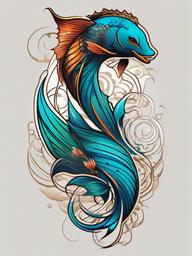 badass pisces tattoos  simple vector color tattoo