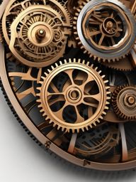 Steampunk gears and cogs top view, photo realistic background, hyper detail, high resolution