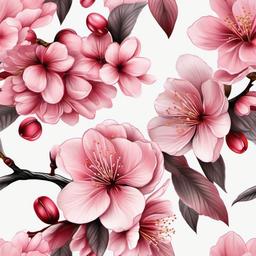 cherry blossom realistic tattoo  simple vector color tattoo