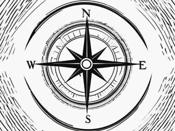 Vintage Simple Compass Tattoo - Vintage-inspired and simplified compass tattoo.  simple vector tattoo,minimalist,white background