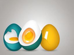 Egg clipart - cracked egg with a yolk spilling out  color,minimalist,vector clipart