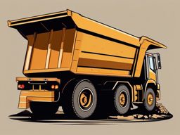 Dump Truck Unloading Clipart - A dump truck unloading dirt.  color vector clipart, minimal style