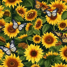 Butterfly Background Wallpaper - sunflower and butterfly background  