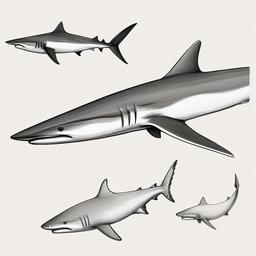 drawing of Shovelnose shark  minimal rough sketch scribbles,doodles,black and white