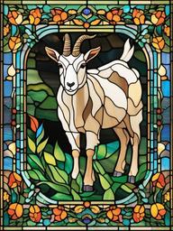 Goat Stained Glass - Celebrate the playful nature of goats with stained glass art, featuring these farm animals in colorful and whimsical designs.  