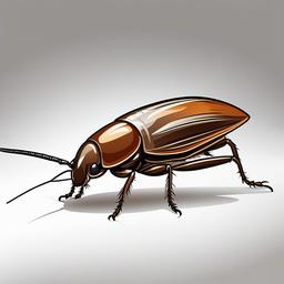 Bug clipart - Cockroach scurrying on the floor.  vector style illustration, white background