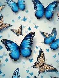 Cute Blue Butterfly Wallpaper - Blue butterflies with intricate details  ,mobile iphone background wallpaper