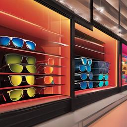 Sunglass clipart - sunglasses displayed in a store  