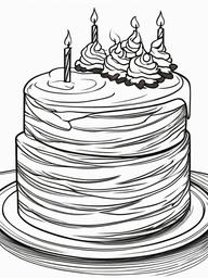 Cake Coloring Pages - Angel food cake with powdered sugar dusting  simple coloring pages