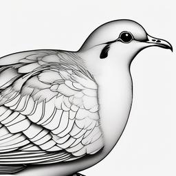 Mourning Dove Tattoo - Dove representing peace or loss  minimal tattoo design, white background