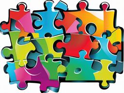 Clipart of a Puzzle Piece - Puzzle piece for problem-solving and solutions,  color vector art